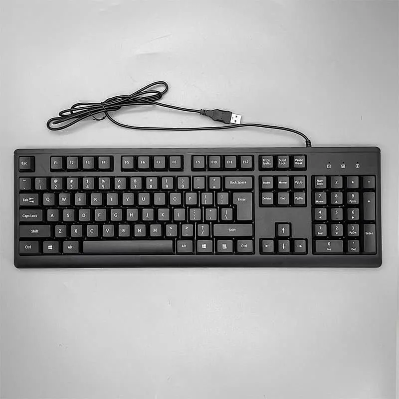 Big  USB Wired Standard Keyboard Computer Ergonomic Keyboard Customized Layout CE FCC ROHS Passed K-204U